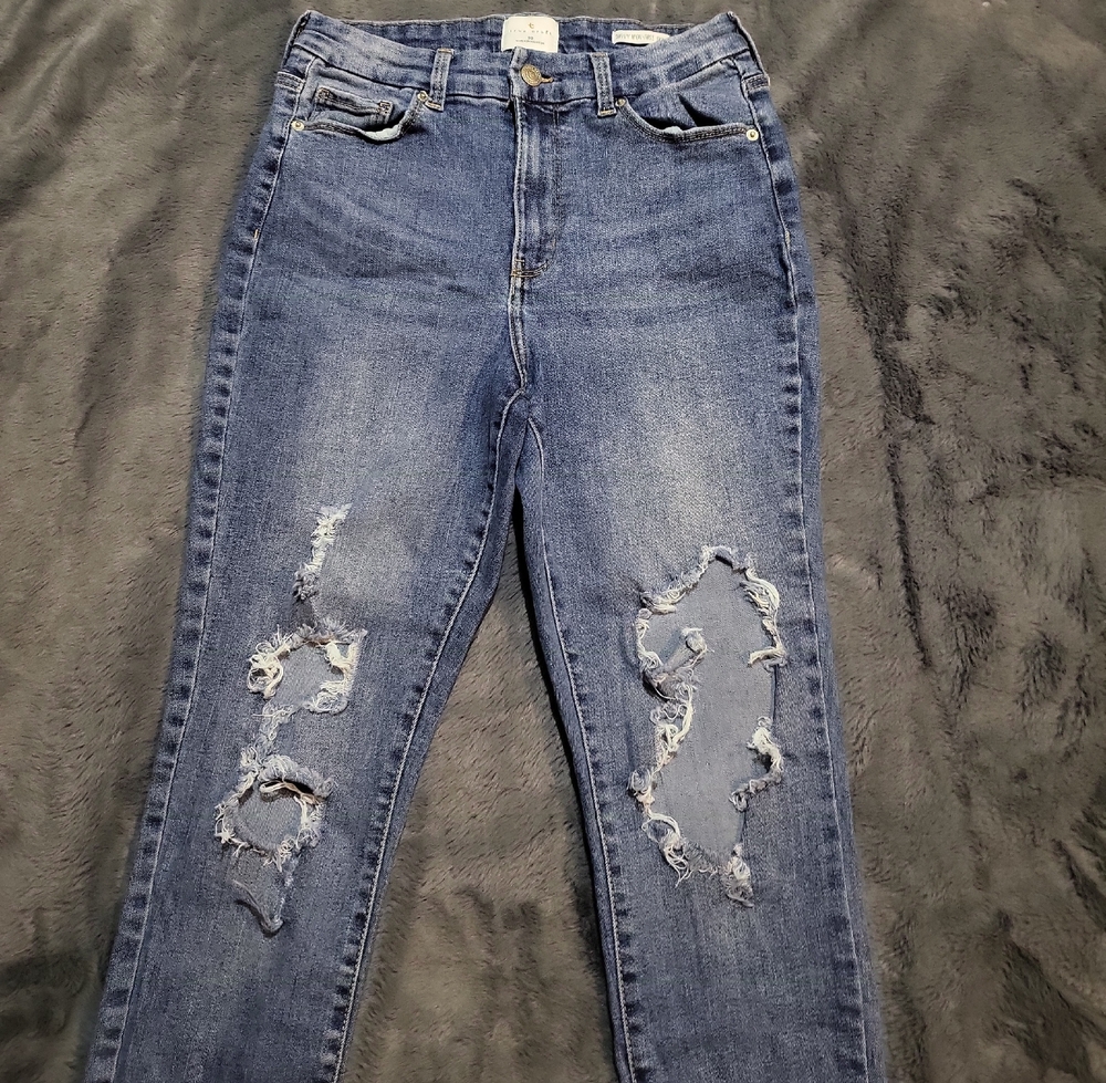 True Craft Women's Distressed Blue Skinny Jeans